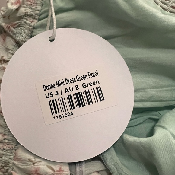 NWT Princess Polly Donna Mini Dress 4 Floral Off Shoulder Puff Sleeve Coquette - Picture 8 of 13